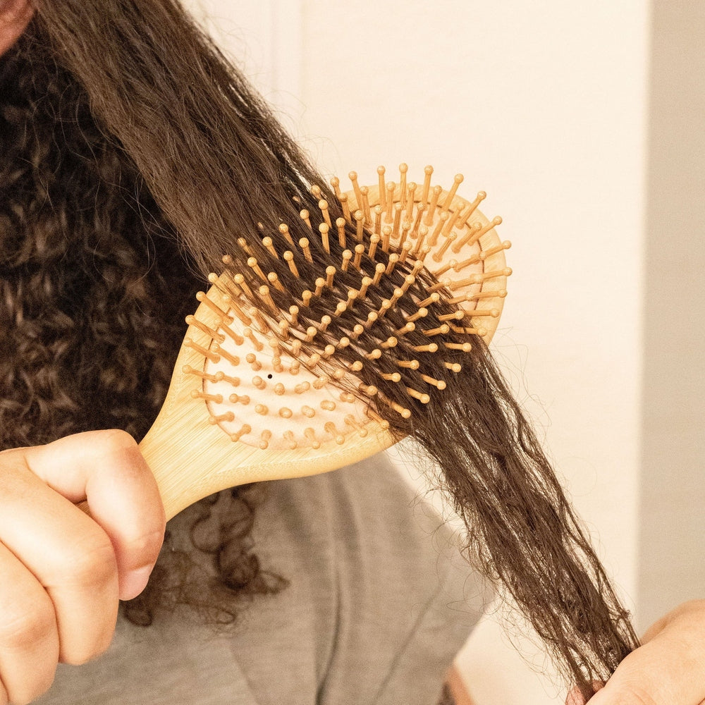 Eco Max Hair Brush - Beech Wood Pins and Handle with Natural Rubber Cushion
