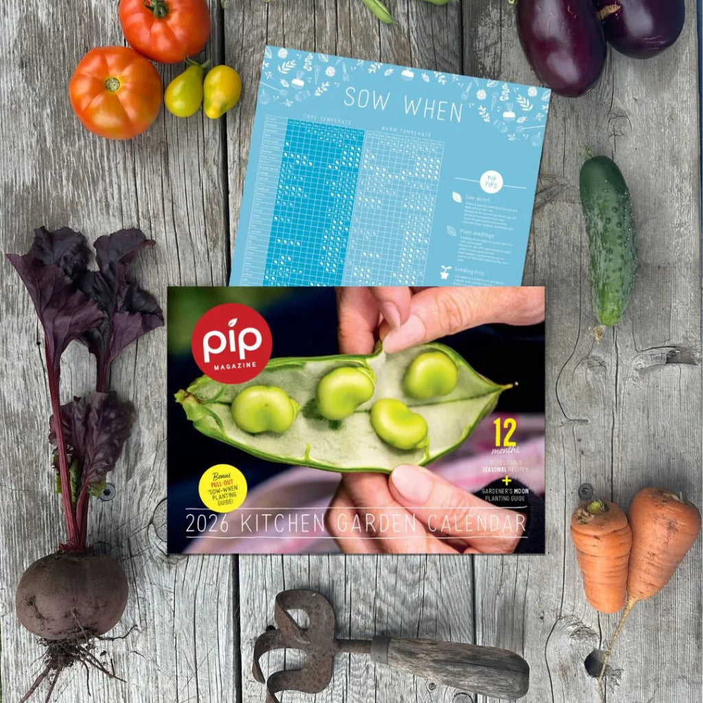 2026 Pip Magazine Kitchen Garden Calender with Pull Out Seed Sowing Guide.