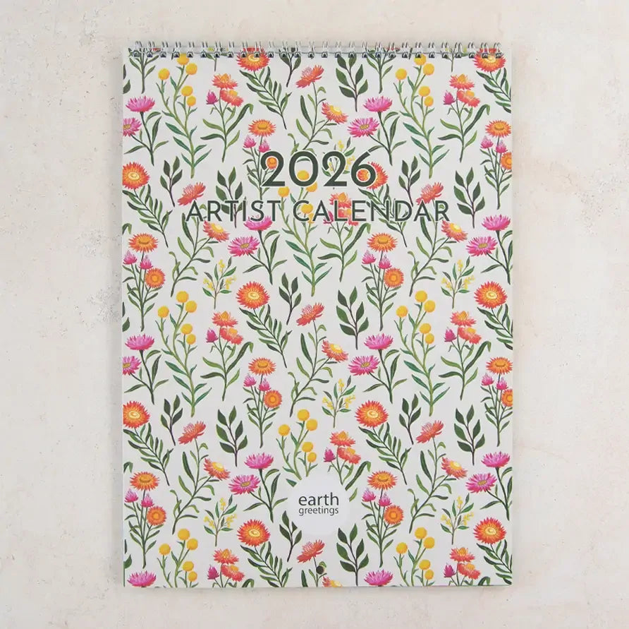Earth Greetings 2026 Artist Calendar Front Cover.