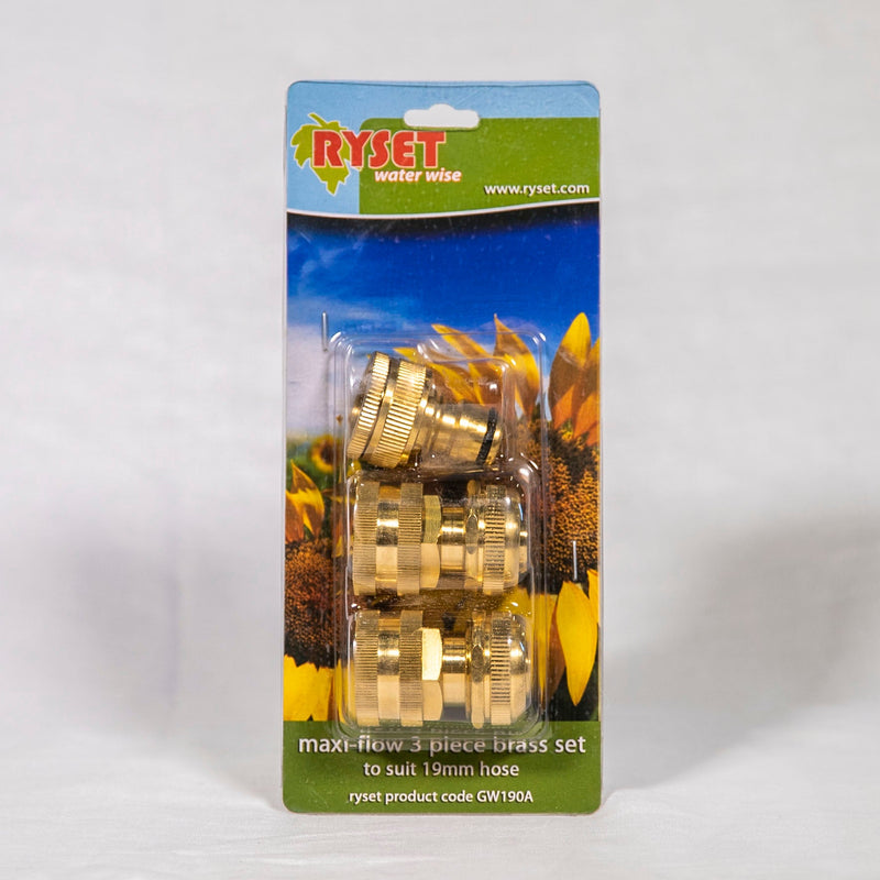 Brass 3 Piece Hose Fitting Kit 12mm