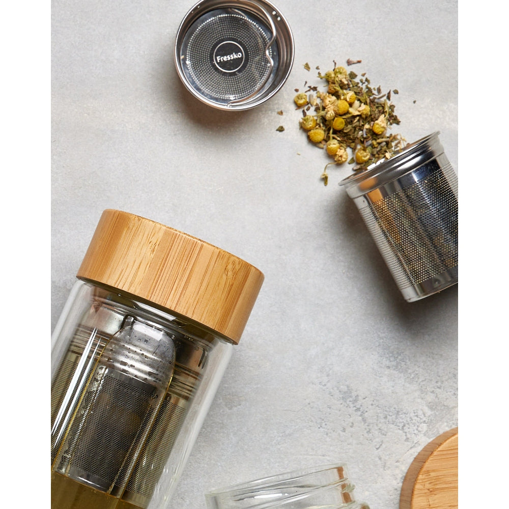 Fressko 'Tour' Glass Vacuum Flask 400ml (13 oz)