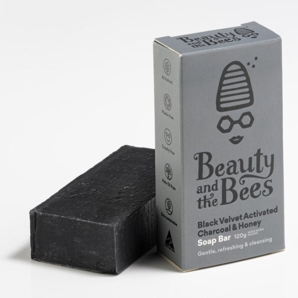 Beauty &amp; the Bees Black Velvet Activated Charcoal &amp; Honey Soap Bar, Urban Revolution.