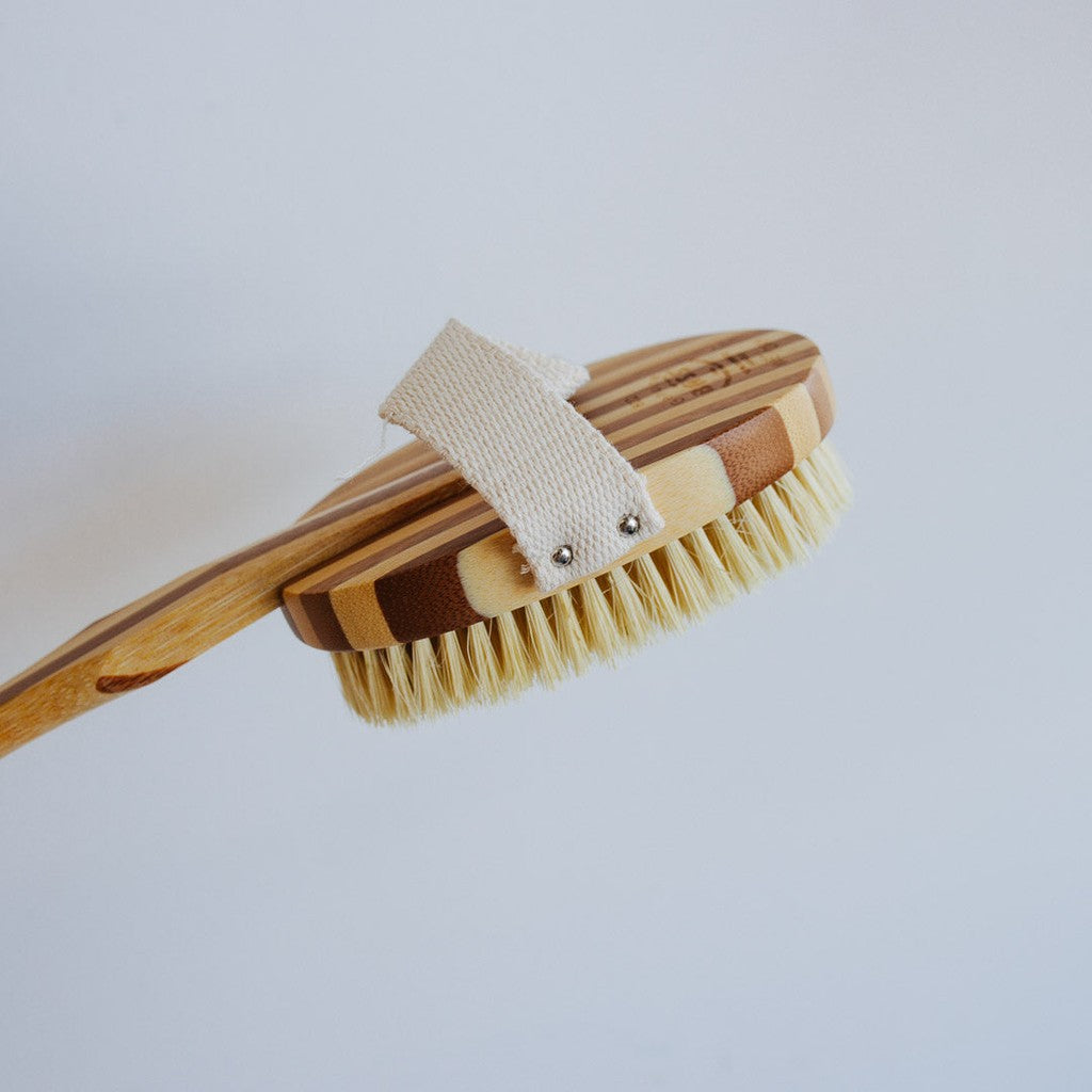 Bass Oval Style Bamboo Body Brush with Natural Bristles The Skin Brush