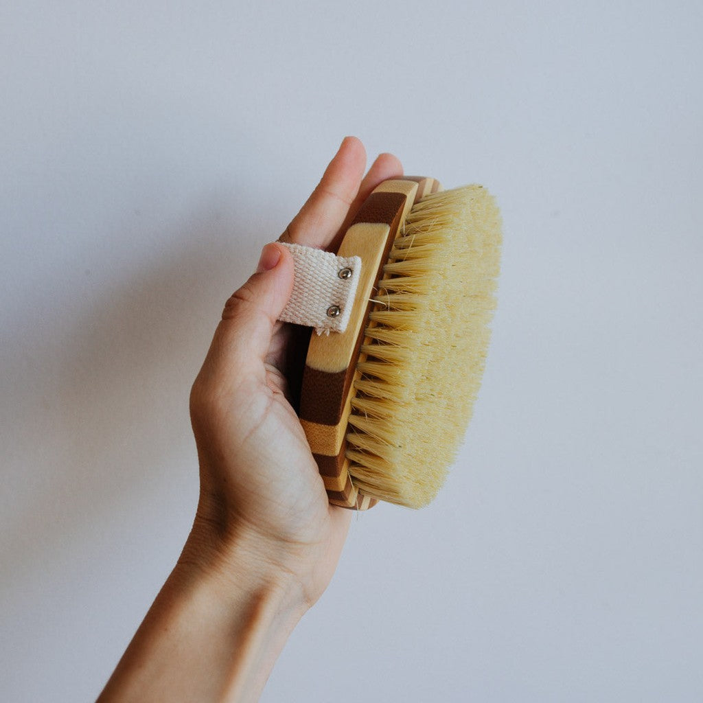 Bass Oval Style Bamboo Body Brush with Natural Bristles The Skin Brush
