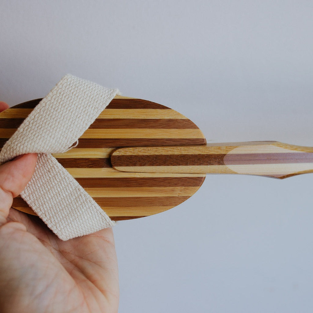 Bass Oval Style Bamboo Body Brush with Natural Bristles The Skin Brush