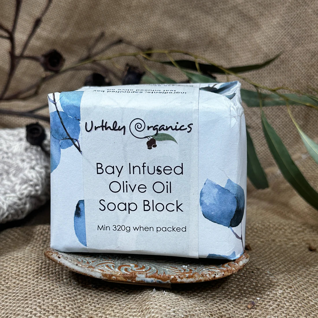 Bay Infused Olive Oil Castile Soap Block by Urthly Organics