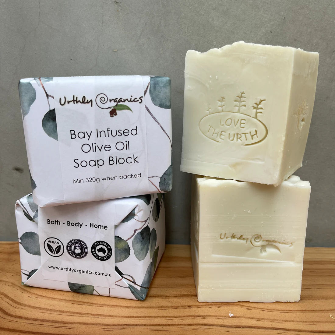 Bay Infused Olive Oil Castile Soap Block by Urthly Organics
