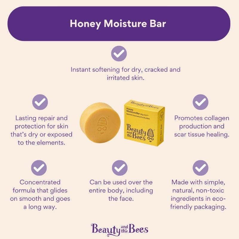 Beauty & the Bees Honey Solid Moisturiser Bar