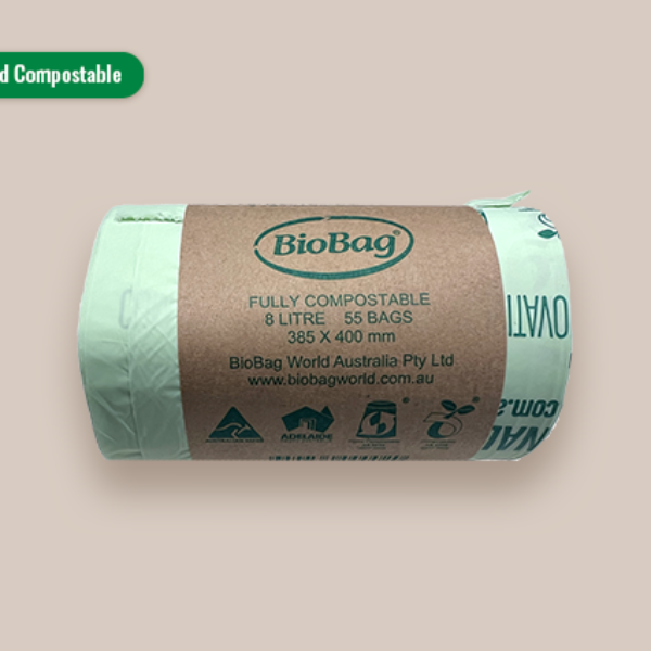 Bio Bag 8L Compostable Kitchen Caddy Bin Liner Roll. 