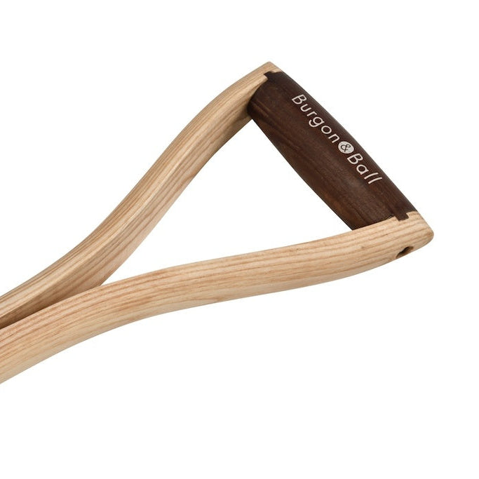 Wooden tool with 'Burgon & Ball' branding on a white background