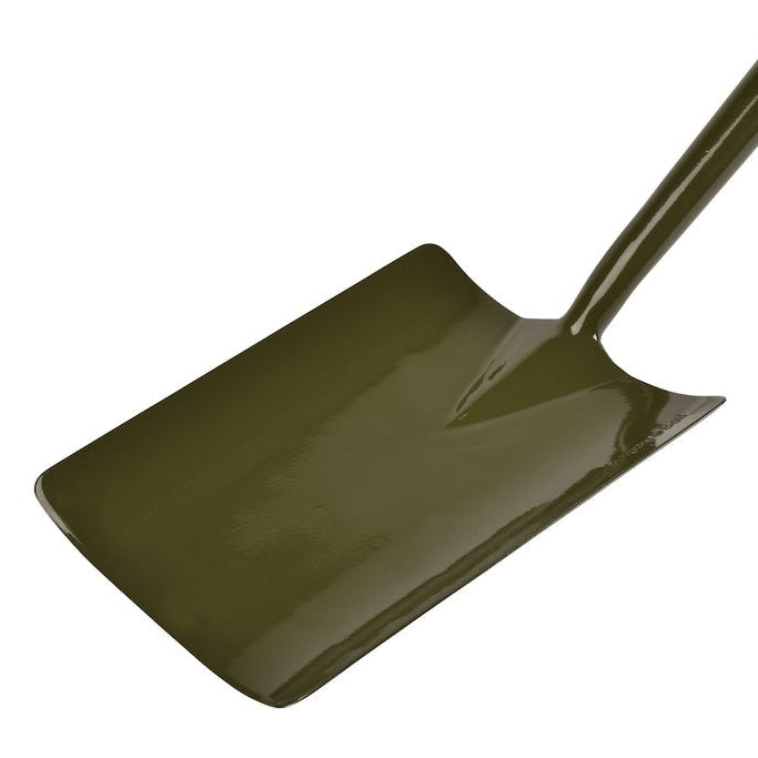 Green shovel on a white background