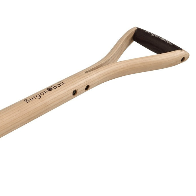 Garden shovel wooden handle on a white background