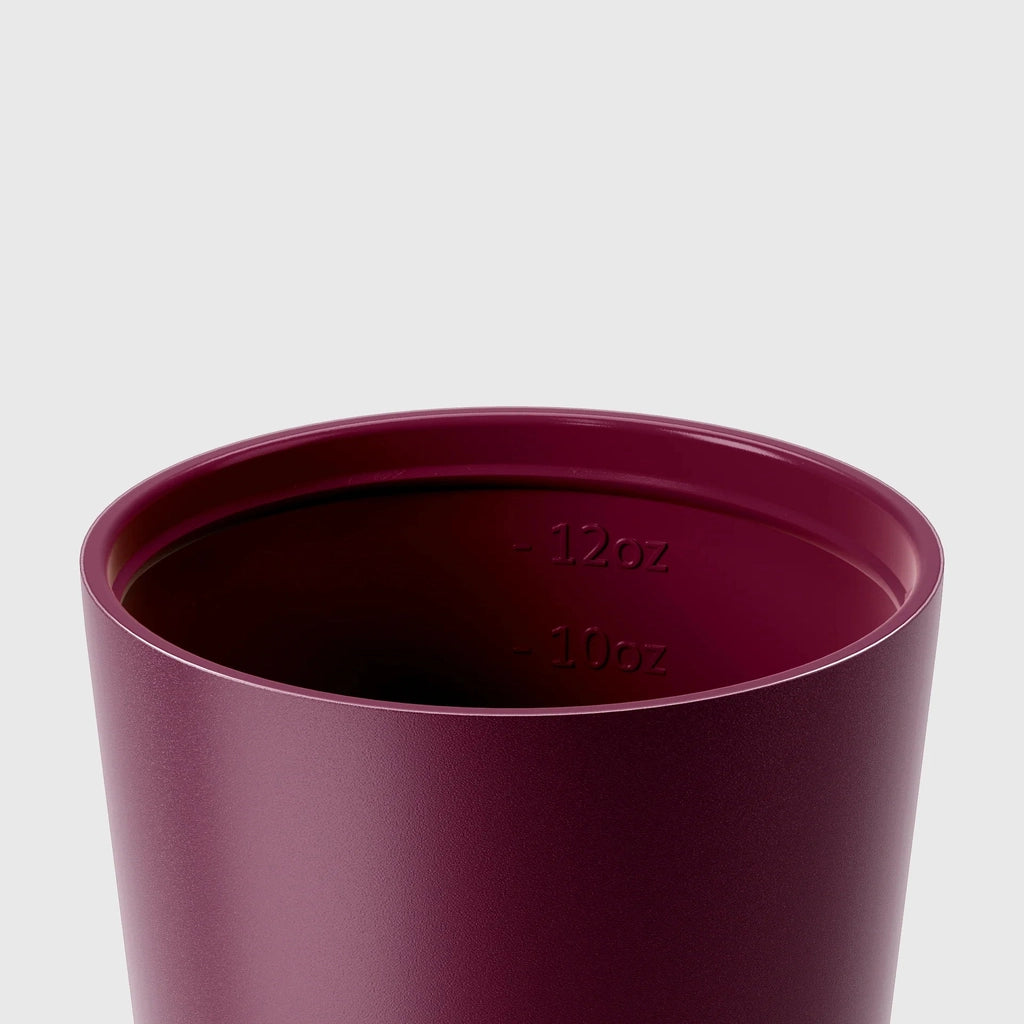 Internal View of the 'Camino' Ceramic Lined 12oz Insulated Coffee Cup in Pinot, by Fressko
