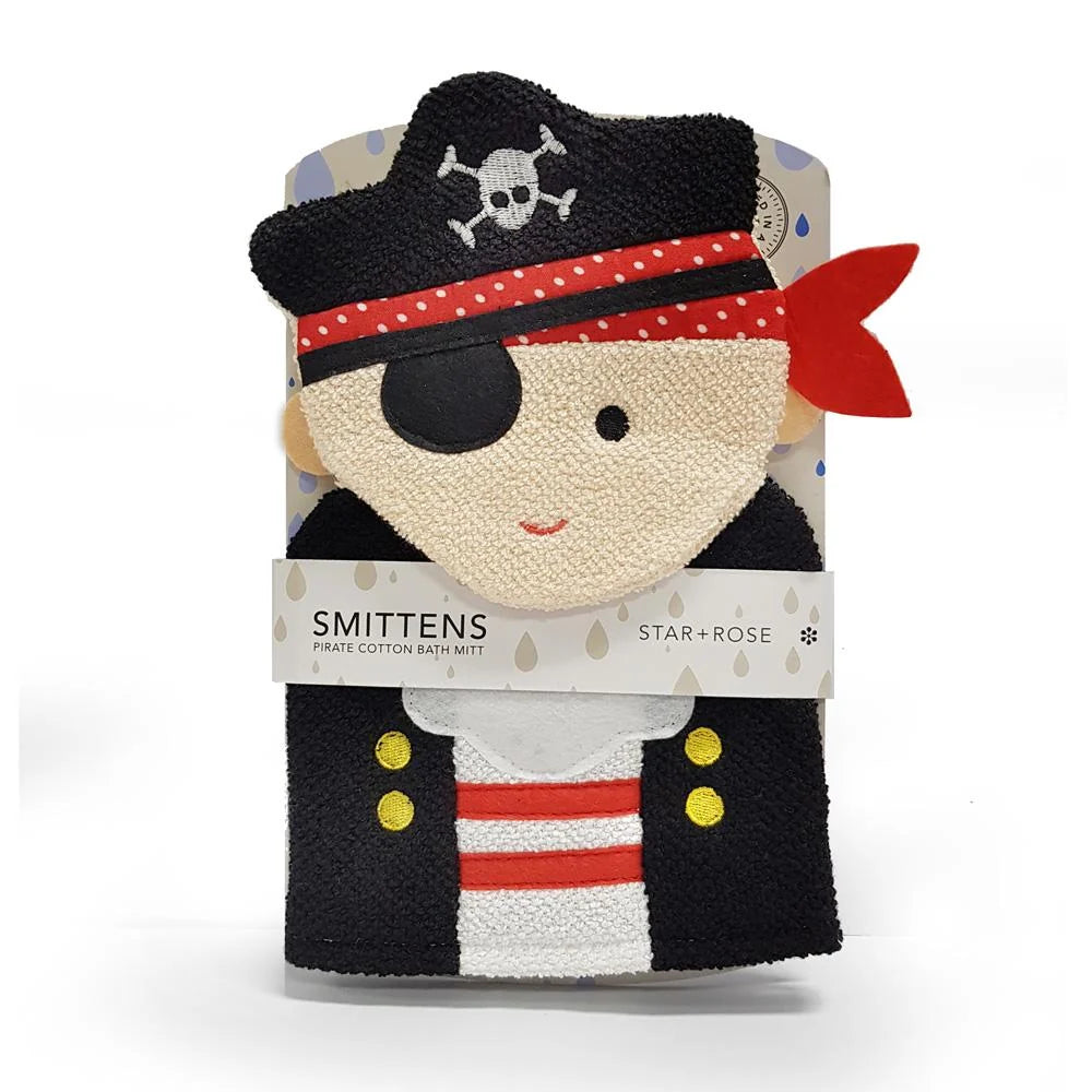 Star + Rose Children's Pirate Cotton Bath Mitt.