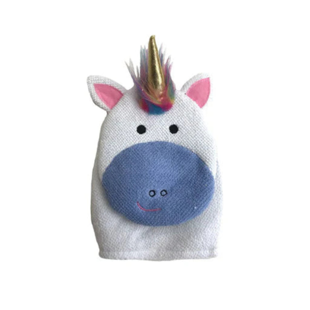 Star + Rose Children's Cotton Unicorn Bath Mitt.