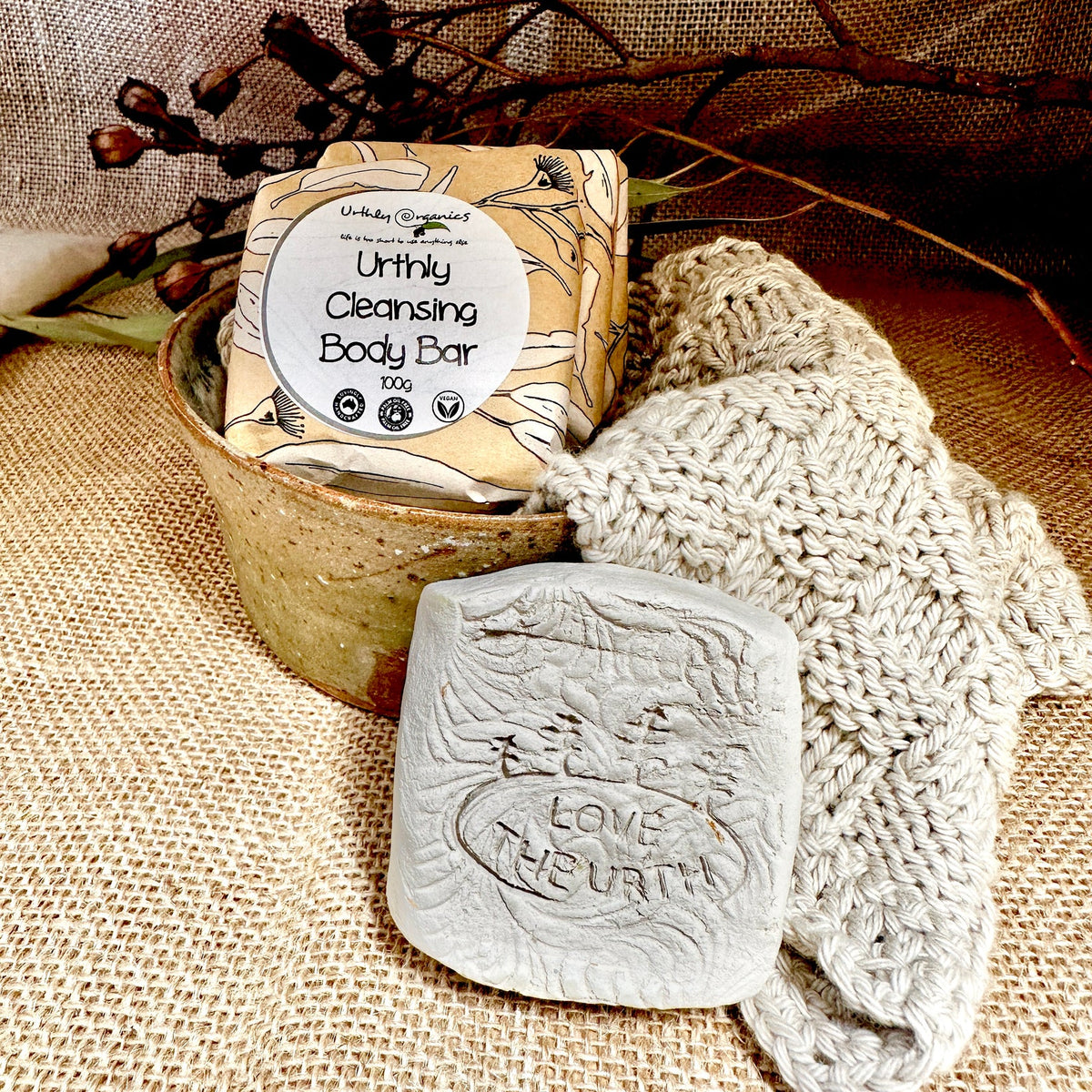 Clay Cleansing Bar by Urthly Organics, 100g