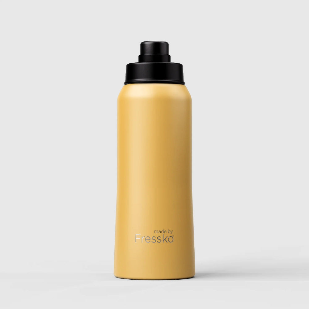 Fressko 1L Core Stainless Steel Insulated Drink Bottle with Sip Lid in Canary Yellow.