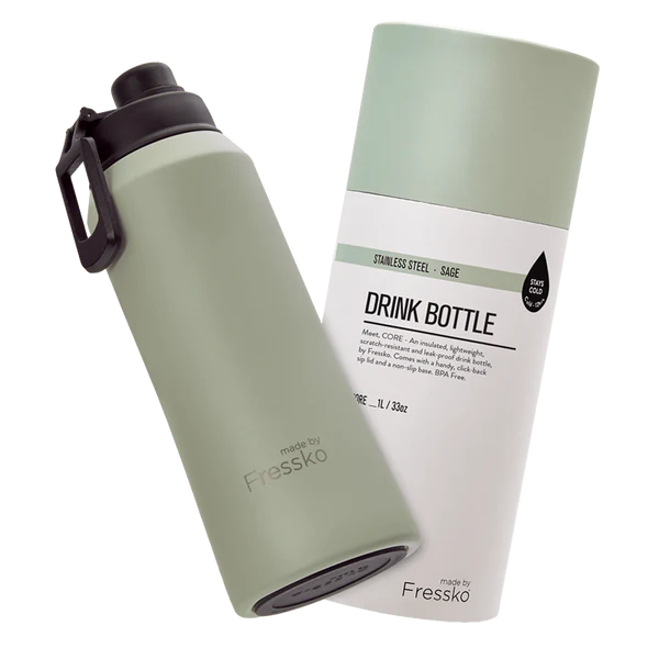 The Core Insulated 1L Drink Bottle, from Fressko in Sage - Urban Revolution