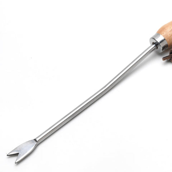 Close up of Stainless Steel Head of Dandelion Weeder from Burgon & Ball.