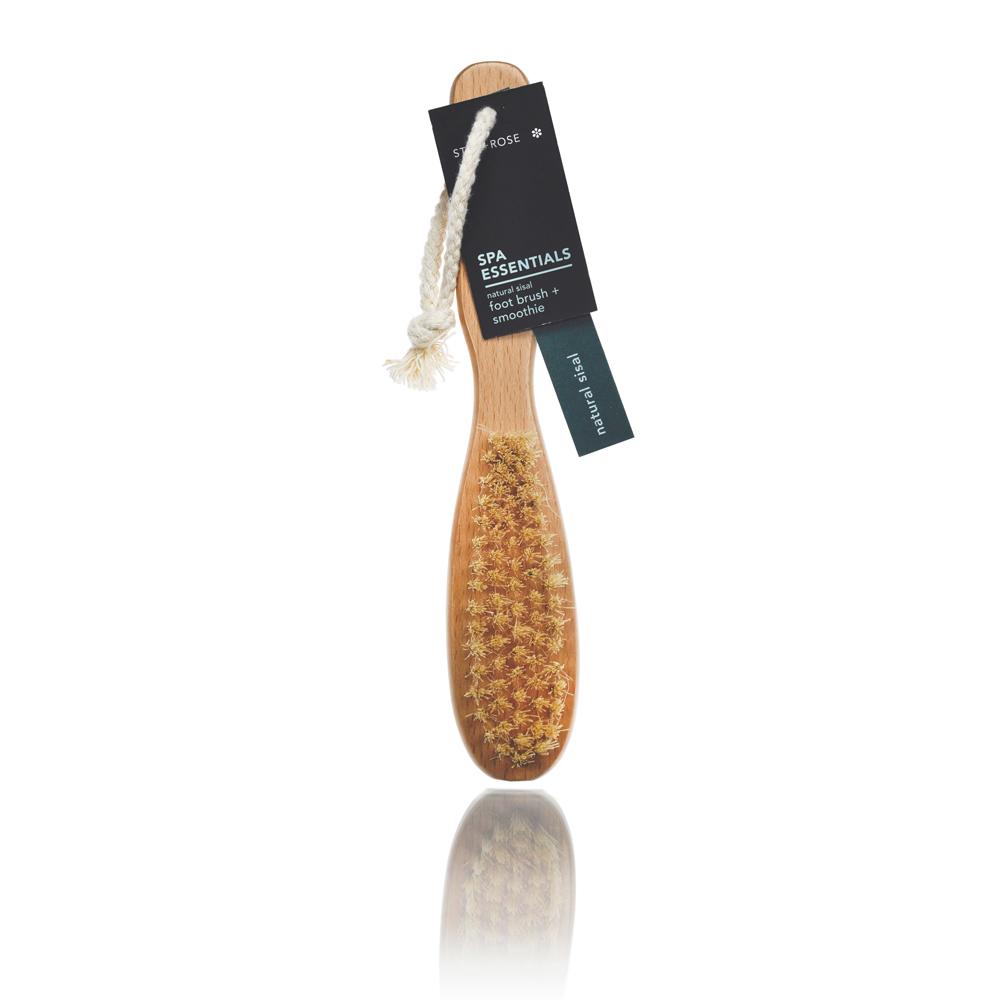 Star + Rose Double Sided Wooden Foot Brush and File.