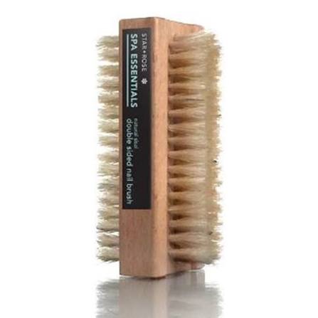 Star + Rose Double Sided Wooden Nail Brush with Natural Bristle.
