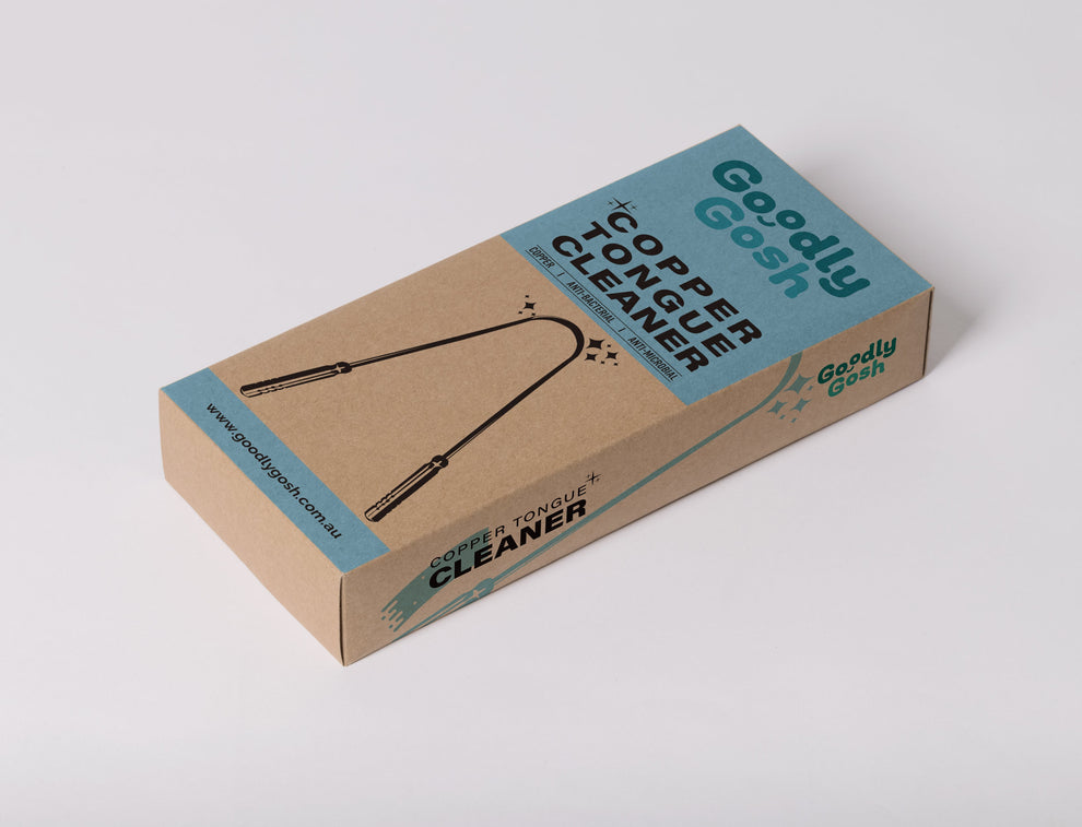 Traditional Copper Tongue Cleaner with Double Handle - Single Pack