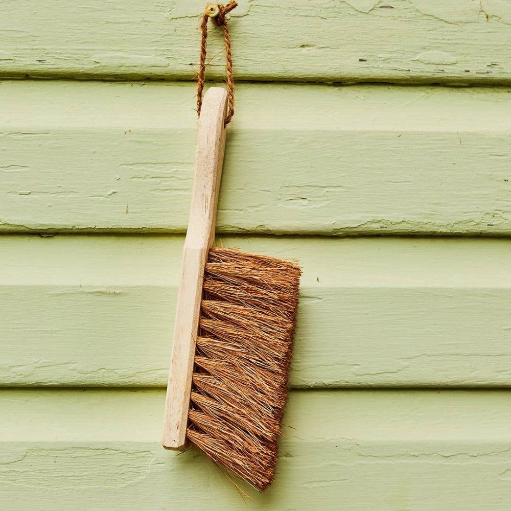 Eco Max Dust Brush with Wooden Handle and Coconut Fibre Bristles.