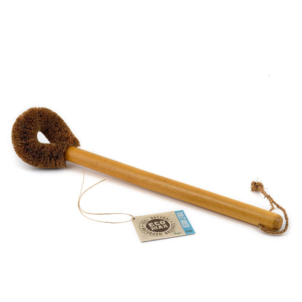 Eco Max Toilet Brush with Wooden Handle and Coconut Fibre Bristle Head.