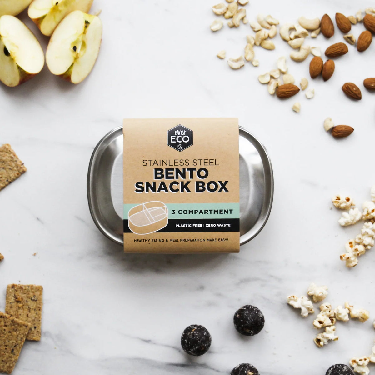 Ever Eco Stainless-Steel Bento Snack Box - 3 Compartments