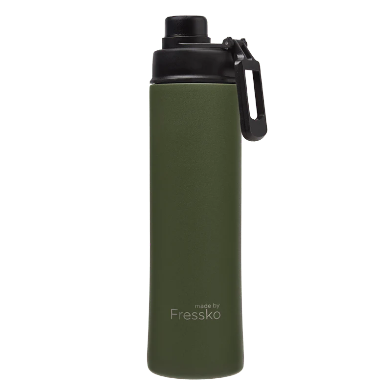 Fressko 660ml Stainless Steel Insulated Drink Bottle in Khaki.