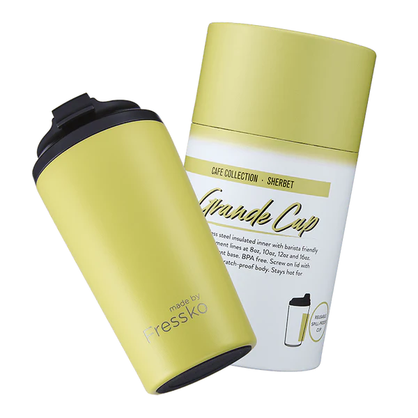 The Grande Insulated Coffee Cup, from Fressko in Sherbert - Urban Revolution