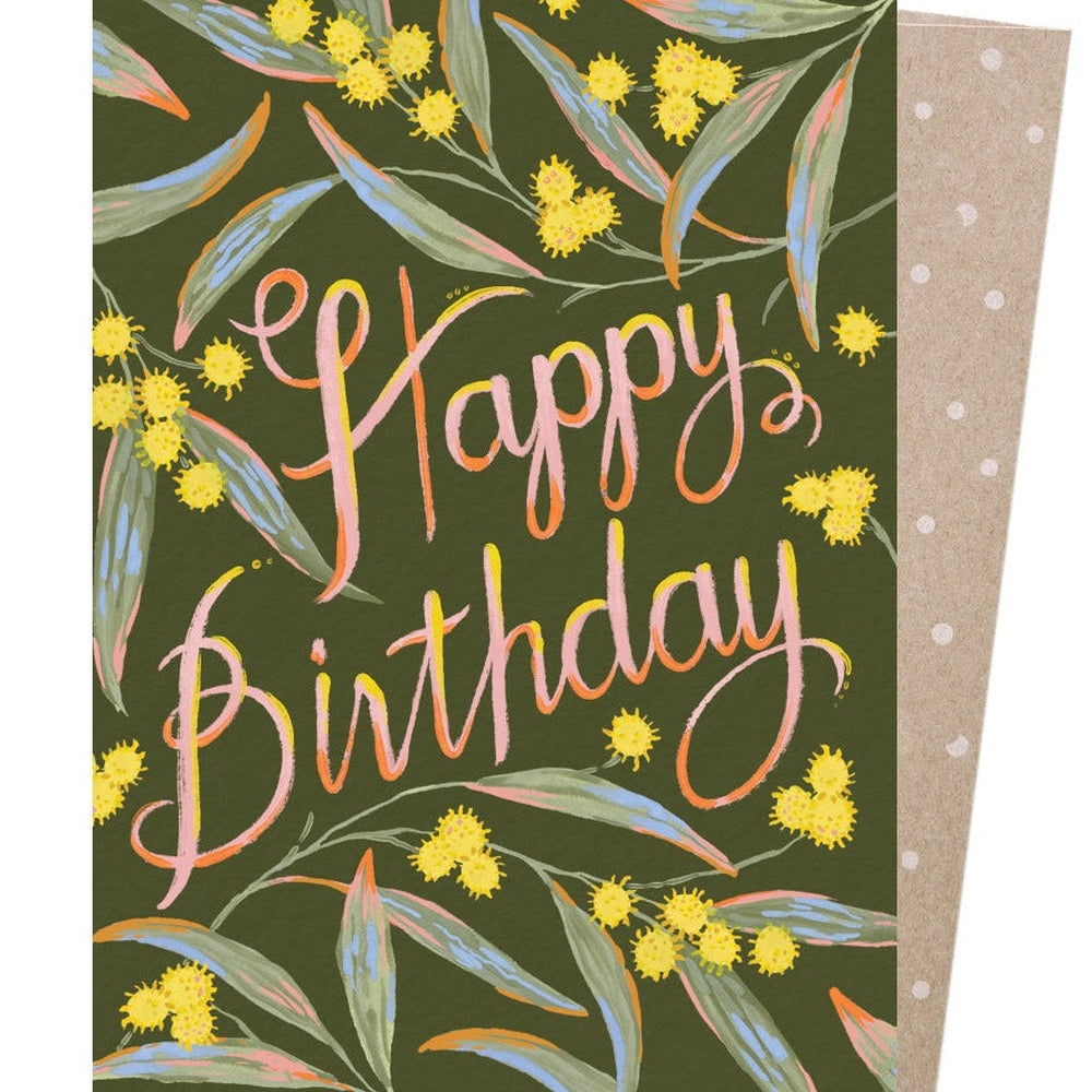 Earth Greetings Card - Birthday Wattle.
