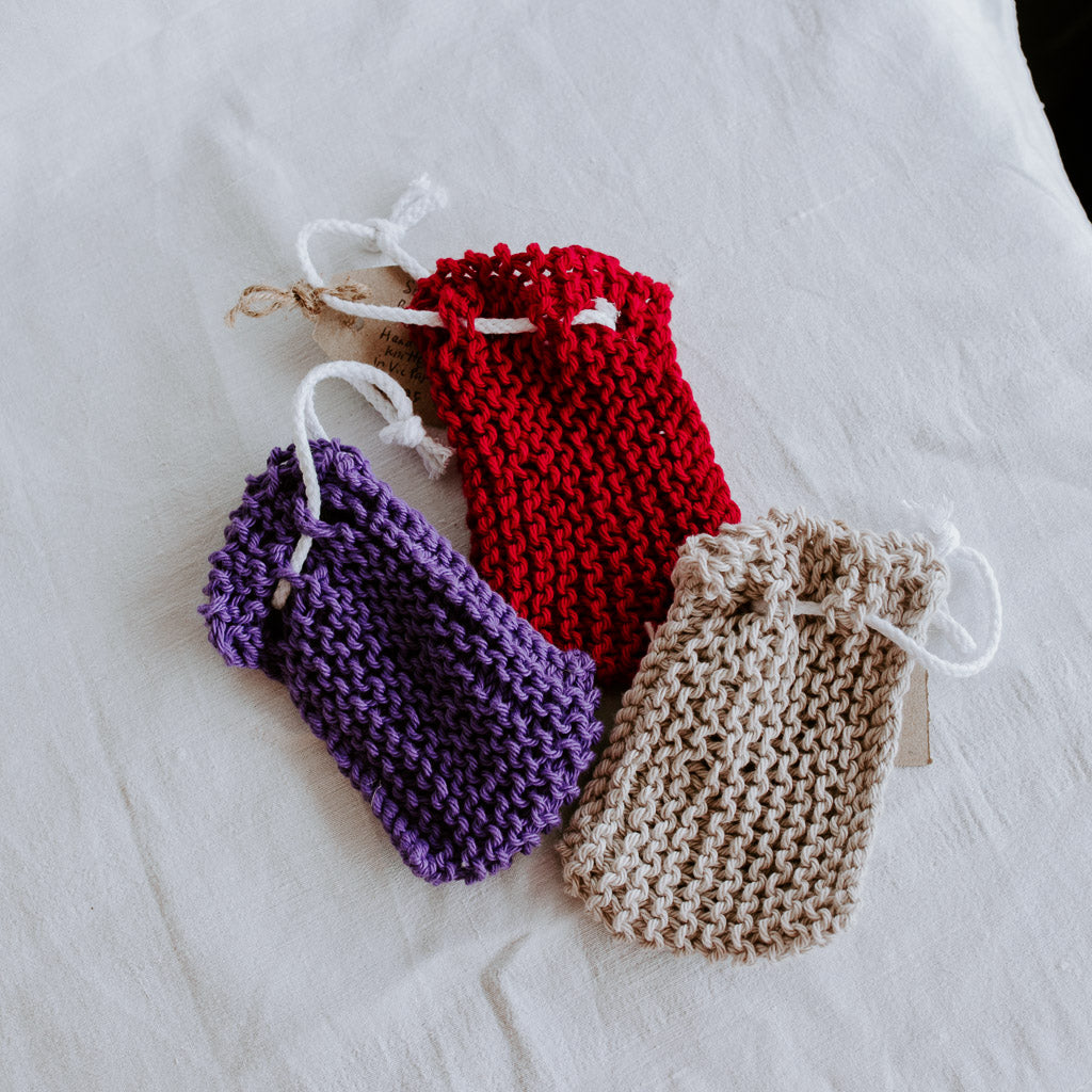 Knitted Soap Bag - Handmade in Perth by PaulaW