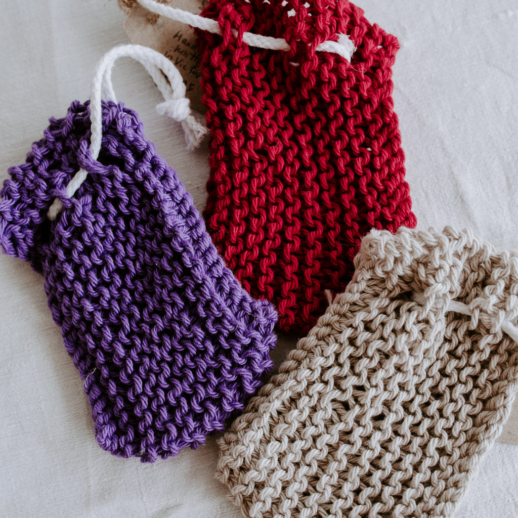 Knitted Soap Bag - Handmade in Perth by PaulaW