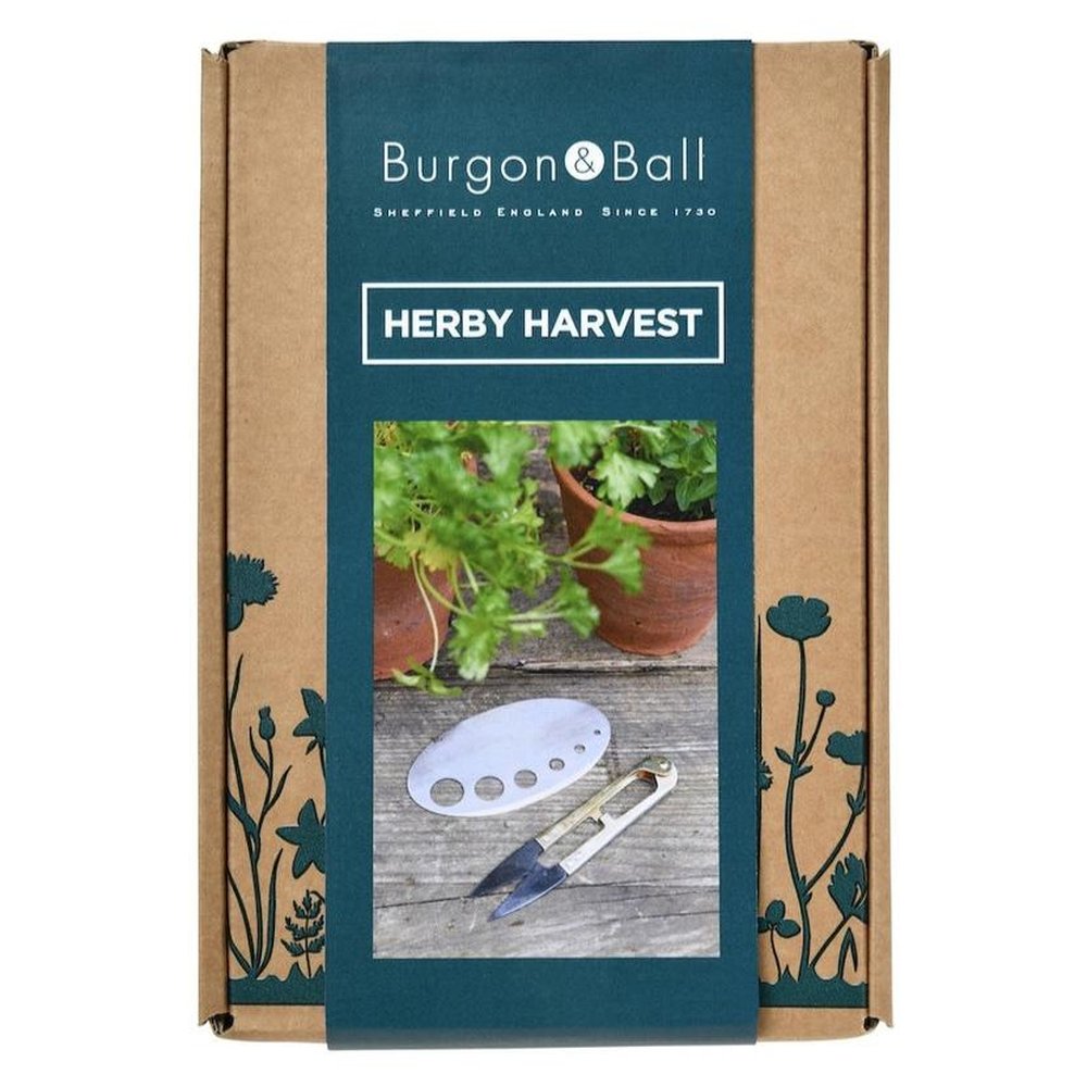 Herby harvest by Burgon and Ball, a set of herb snippers and herb stripper