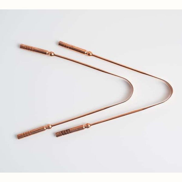 Traditional Copper Tongue Cleaner with Double Handle- 2 Pack