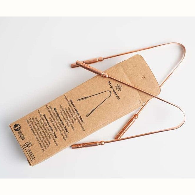 Traditional Copper Tongue Cleaner with Double Handle- 2 Pack