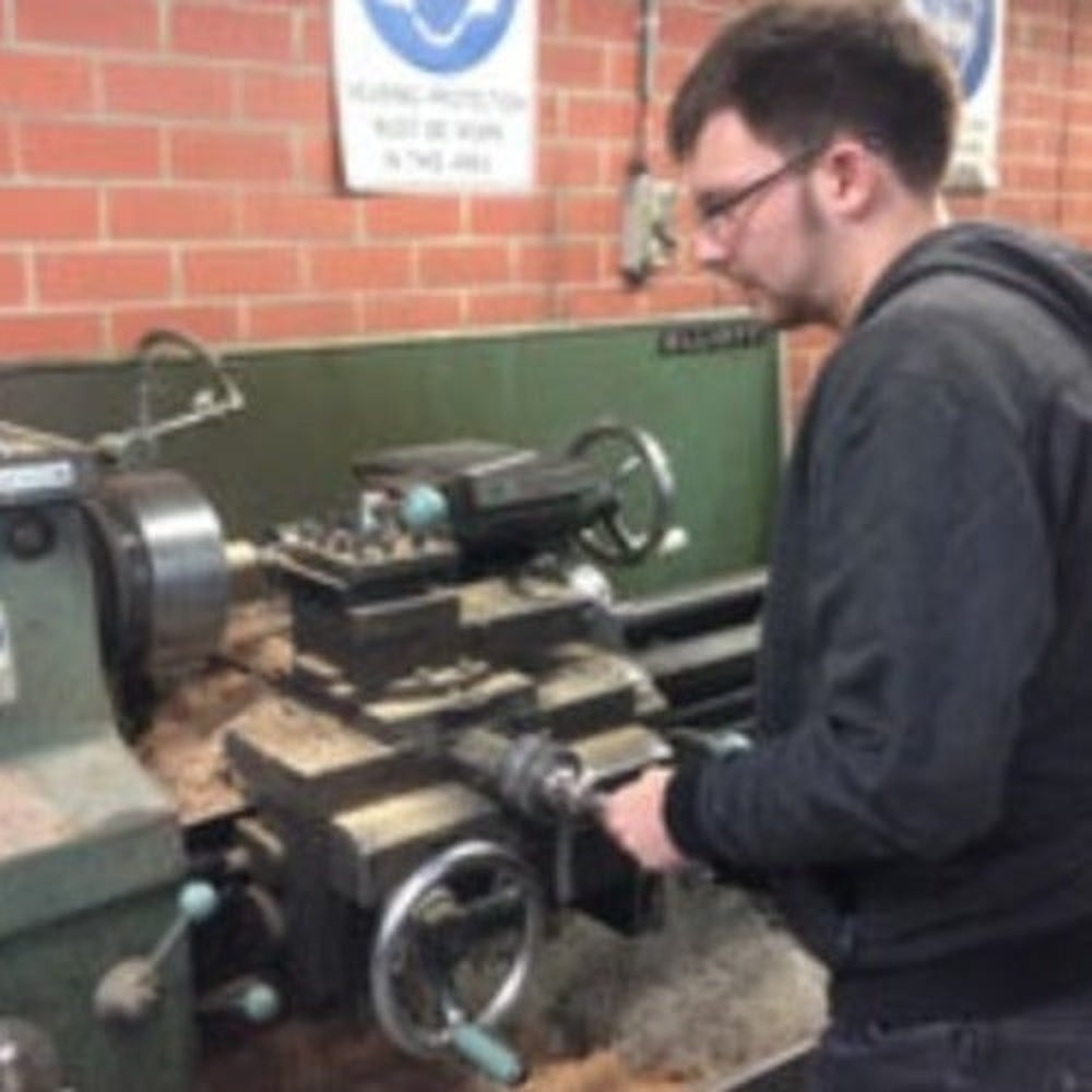 Tool Maker James Turning Wooden Handles.