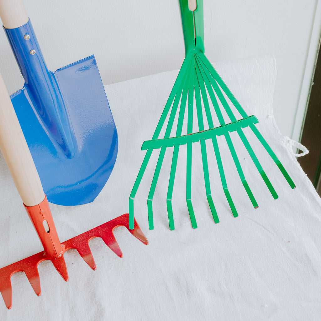 Long Hardwood Handled Garden Tools for Kids with Metal Heads