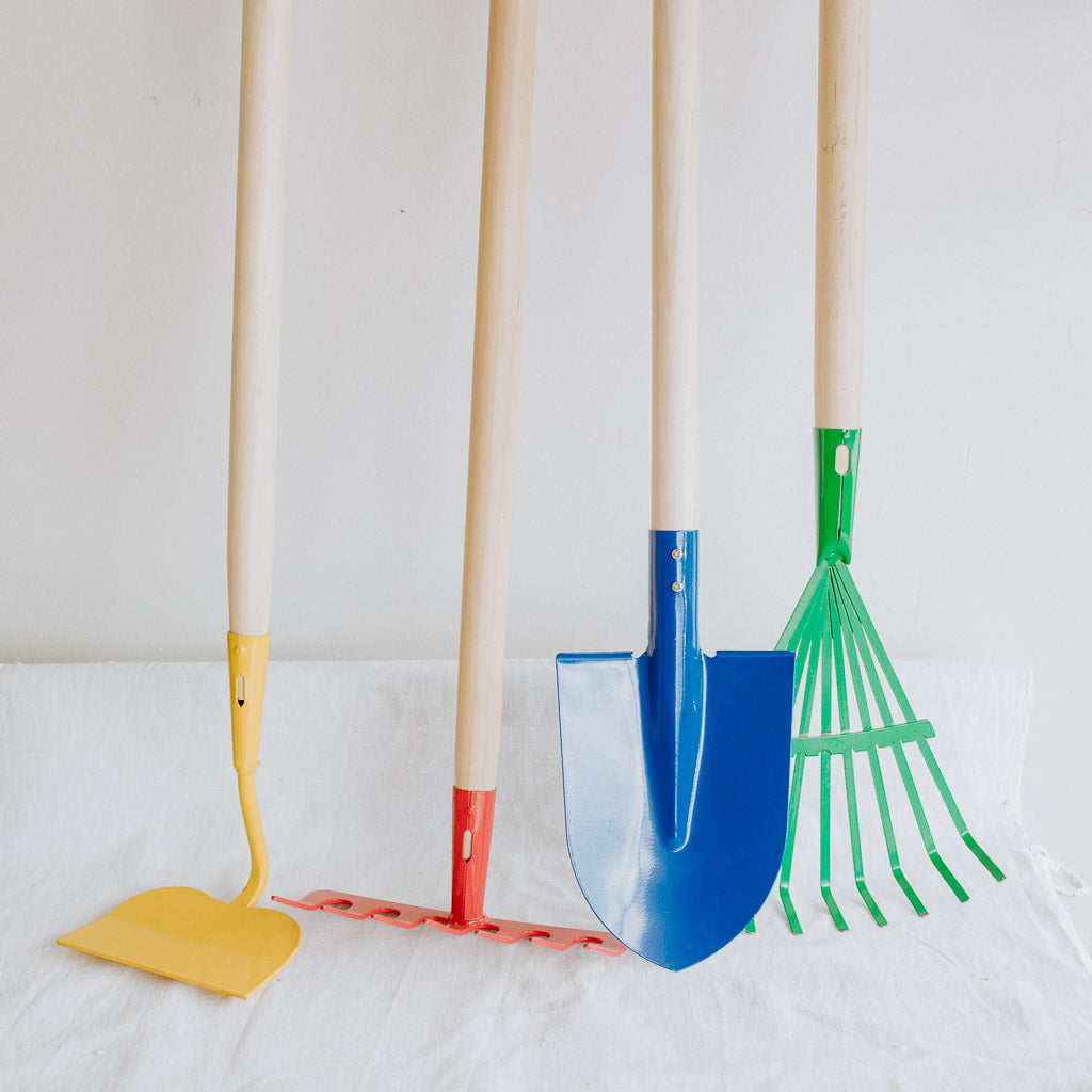Long Hardwood Handled Garden Tools for Kids with Metal Heads