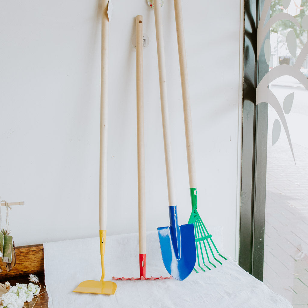 Long Hardwood Handled Garden Tools for Kids with Metal Heads