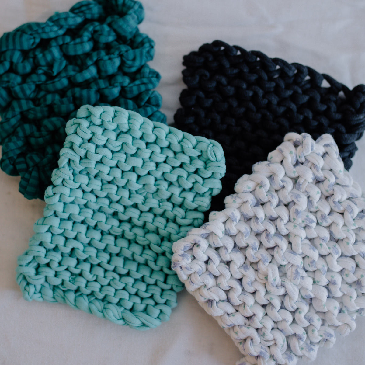 Knitted Kitchen Cloth - Handmade From Upcycled Fabric - Various