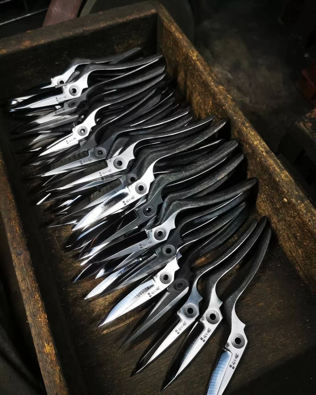 Japanese secateurs in production