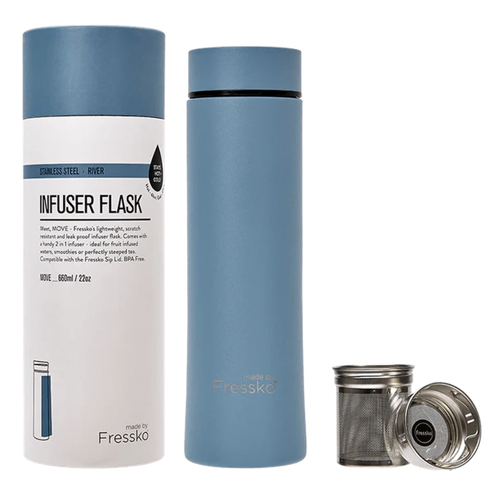 Fressko &quot;Move&quot; Insulated 660ml Flask with Infuser in River, Urban Revolution.