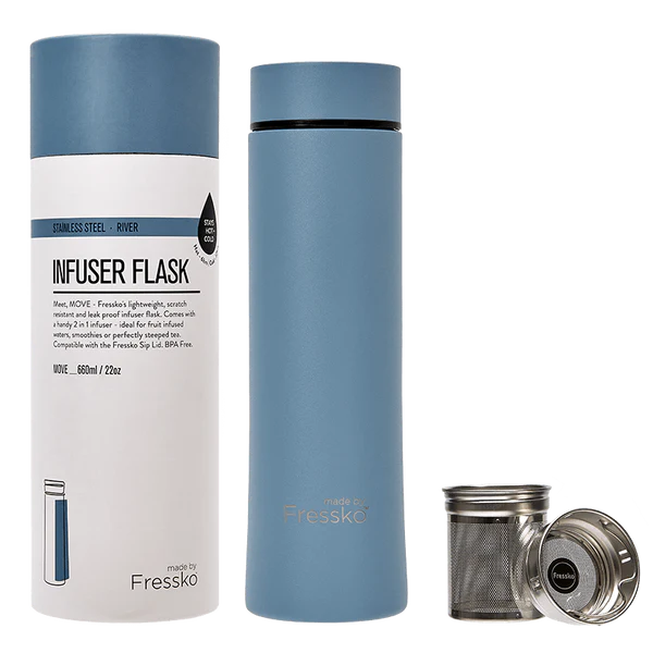 Fressko &quot;Move&quot; Insulated 660ml Flask with Infuser in River, Urban Revolution.
