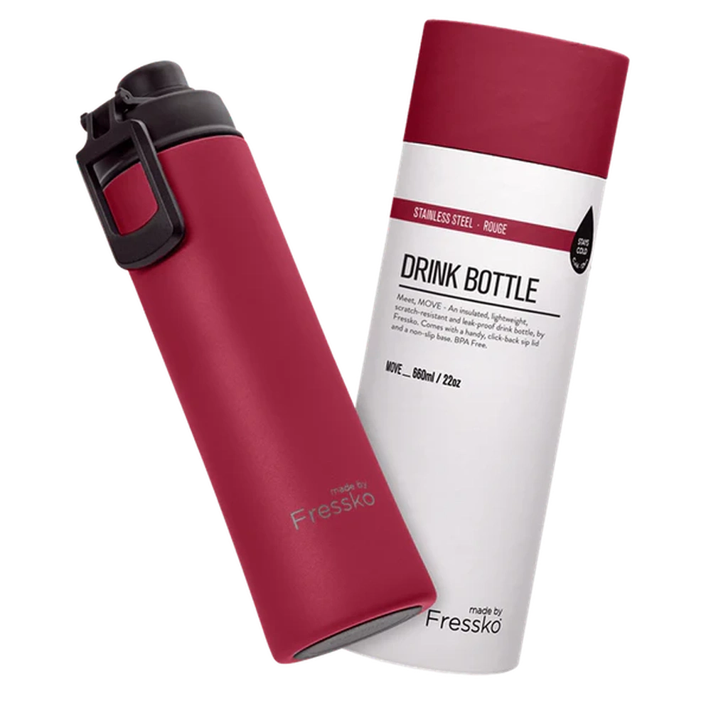 The Move Insulated 660ml Drink Bottle, from Fressko in Rouge - Urban Revolution