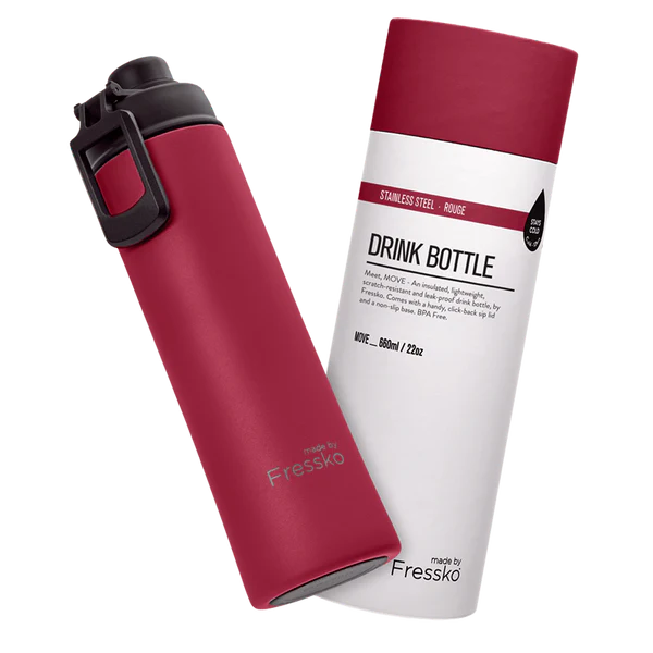 The Move Insulated 660ml Drink Bottle, from Fressko in Rouge - Urban Revolution