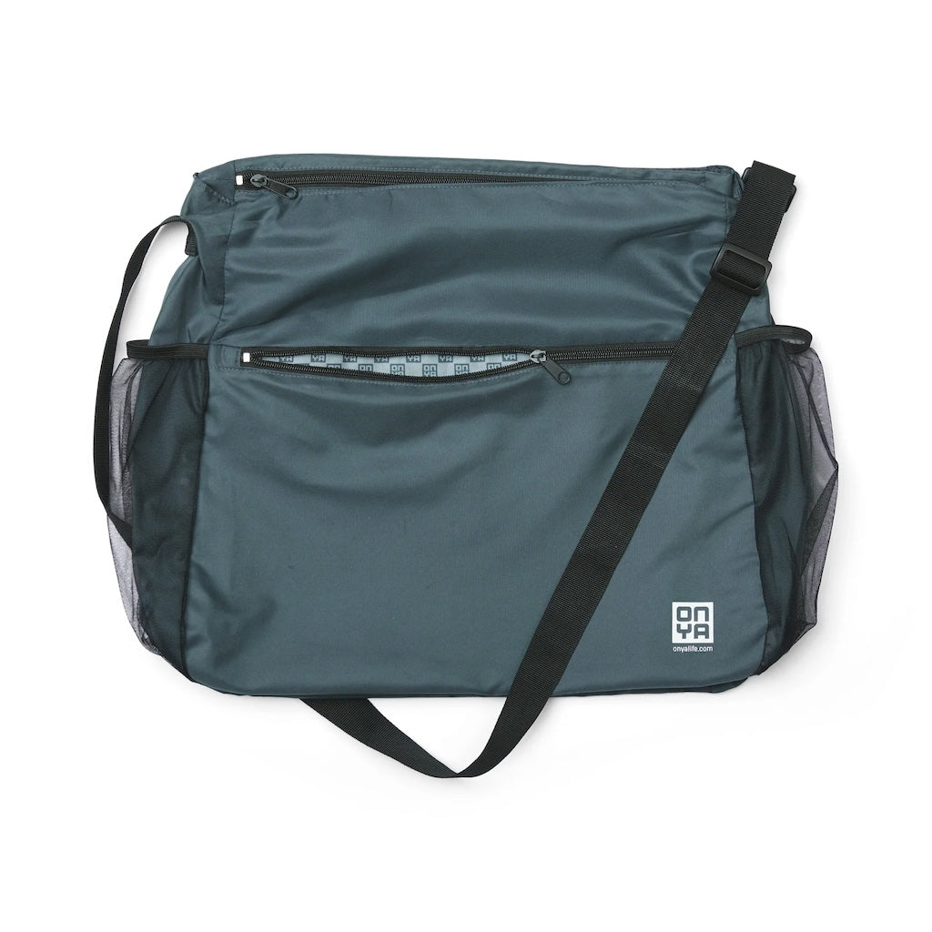 Onya side messenger bag in charcoal