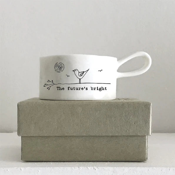 &quot;The Future&#39;s Bright&quot; Porcelain Tealight Candle Holder with Gift Box, Urban Revolution.