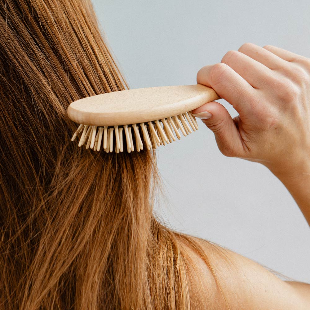 Eco Max Hair Brush - Beech Wood Pins and Handle with Natural Rubber Cushion